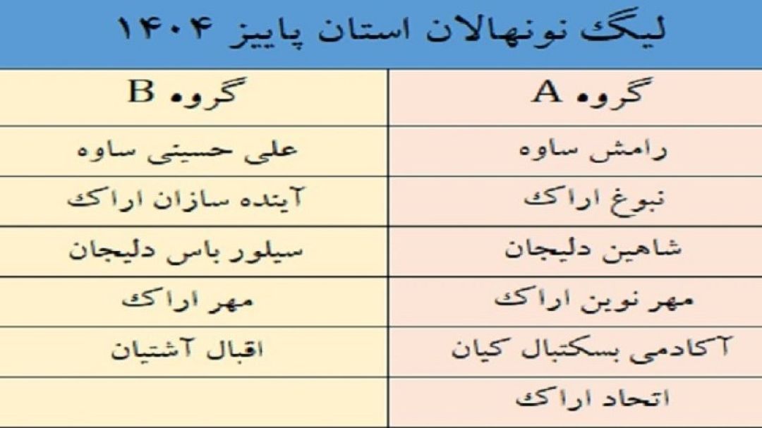 لیگ نونهالان پسران استان